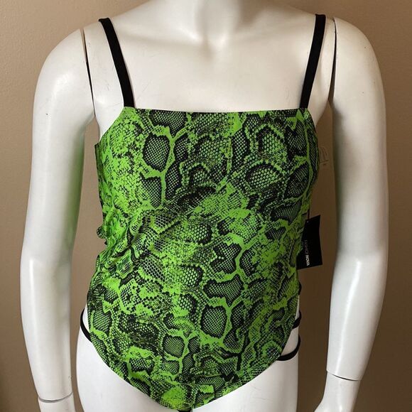 NWT Fashion Nova One Piece Swimsuit - Lime Green - Size 2X - Picture 8 of 16